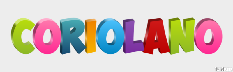 Coriolano Effetto testo