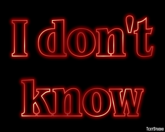 I don't know Tekst Effect