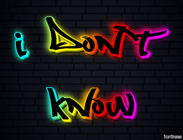 I don't know Tekst Effect