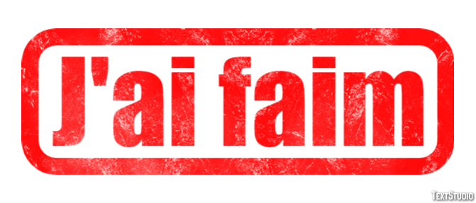 J'ai faim Effet de texte