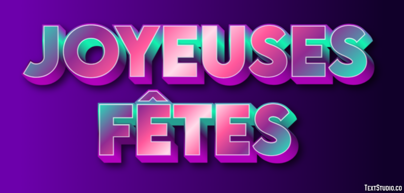 Joyeuses Fêtes Efecto de Texto