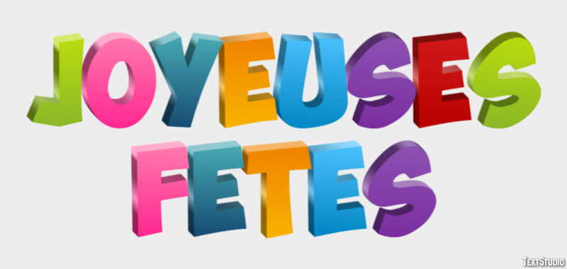 Joyeuses Fêtes Effet de texte