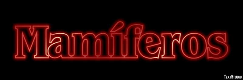 Mamíferos Efeito de texto