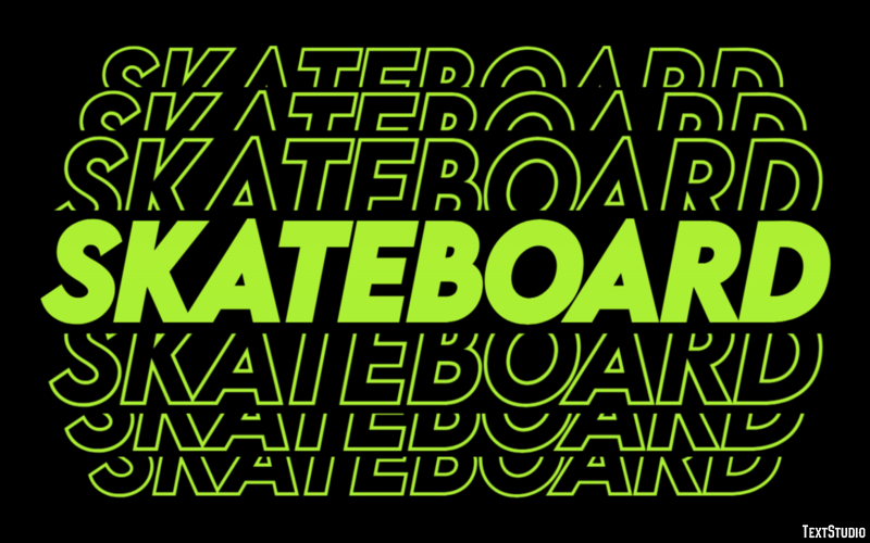 Skateboard Effetto testo