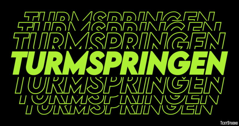 Turmspringen Texteffekt