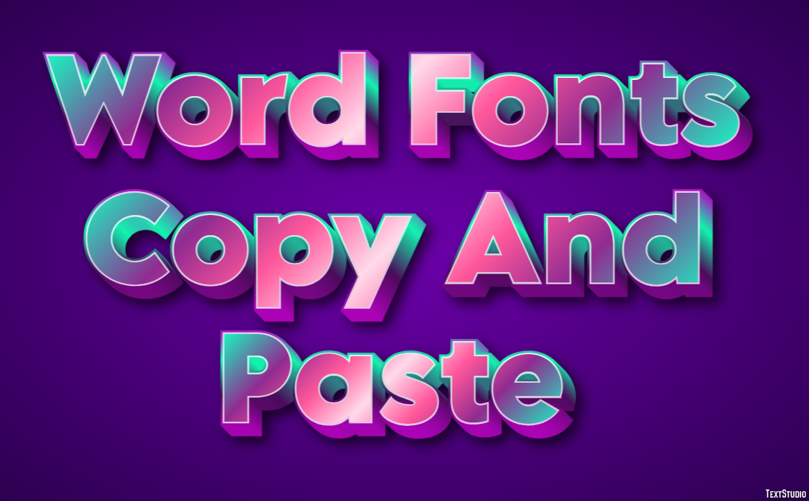 Word Fonts Copy And Paste Effetto testo