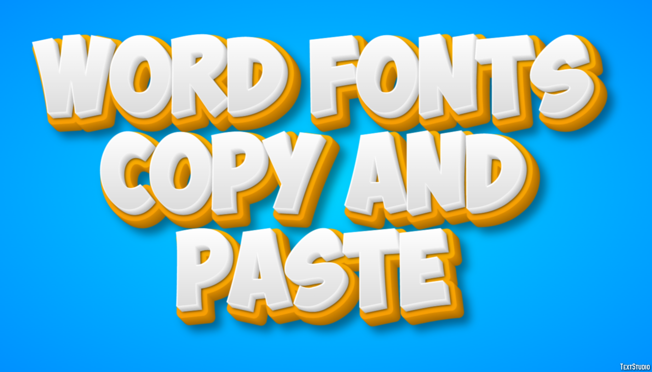 Word Fonts Copy And Paste Effetto testo