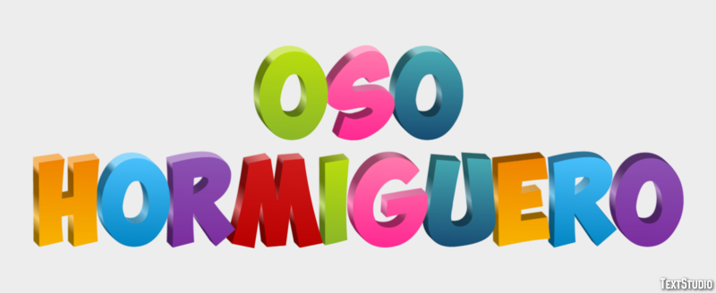 Oso hormiguero Efecto de Texto