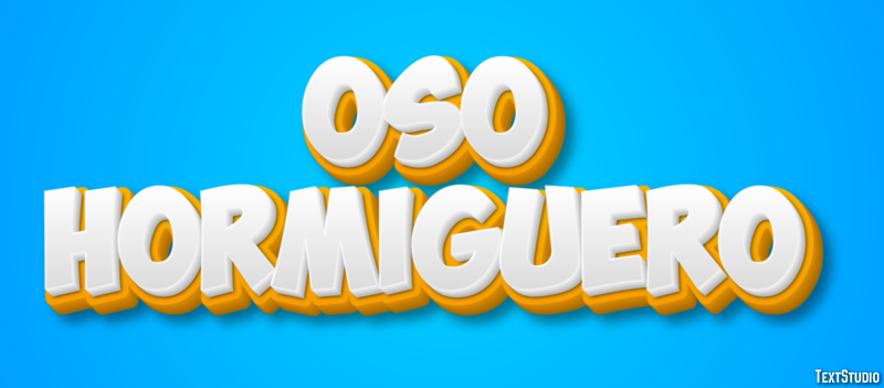 Oso hormiguero Efecto de Texto