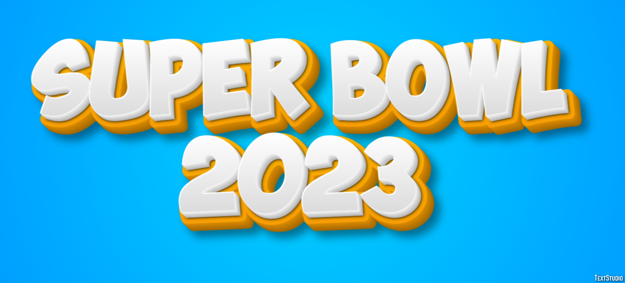 Super Bowl 2023 Efekt tekstowy