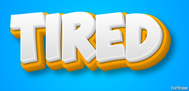 Tired Efecto de Texto
