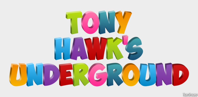 Tony Hawk's Underground Tekst Effect