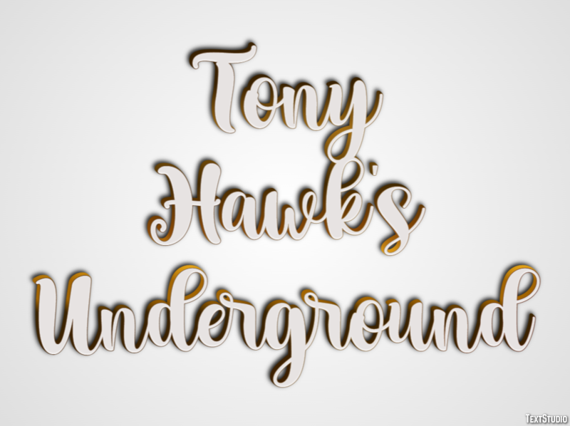 Tony Hawk's Underground Tekst Effect