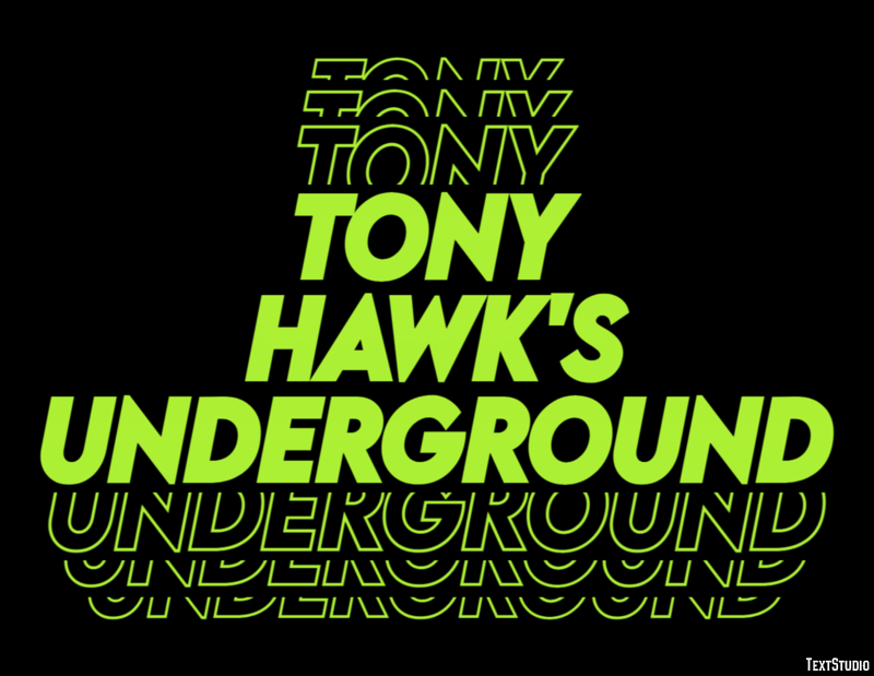 Tony Hawk's Underground Tekst Effect