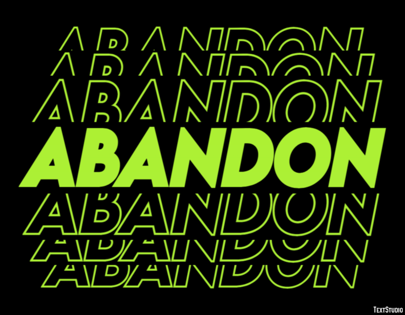 Abandon Efecto de texto