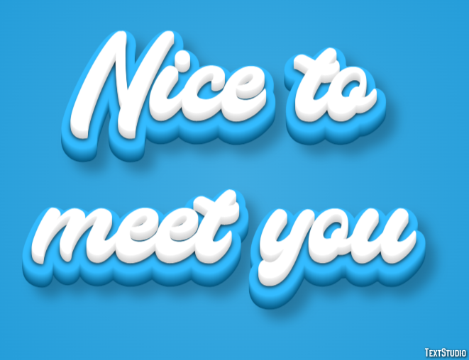 Nice to meet you Text Effect