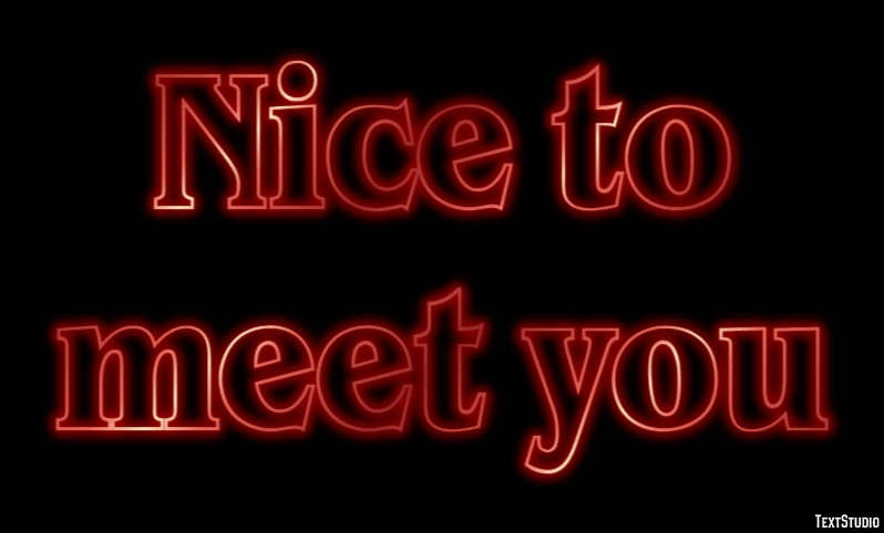 Nice to meet you Text Effect