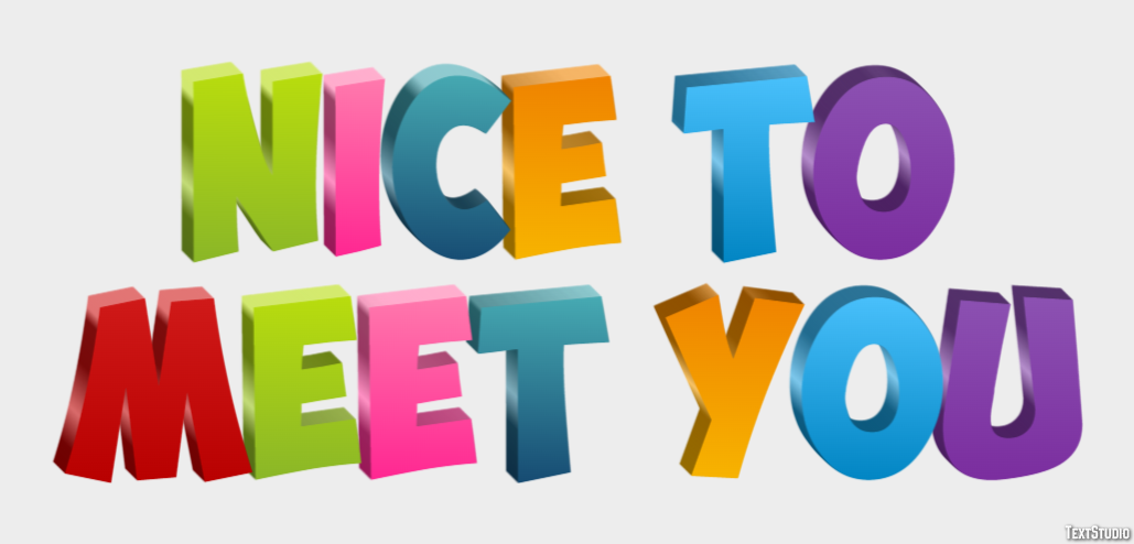 Nice to meet you Efeito de texto