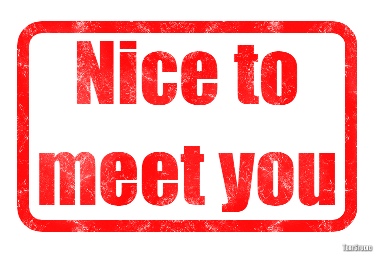 Nice to meet you Efeito de texto