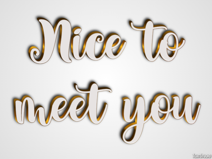 Nice to meet you Text Effect