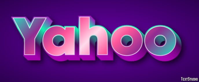 Yahoo Efecto de texto y diseño de logotipos Tendencia