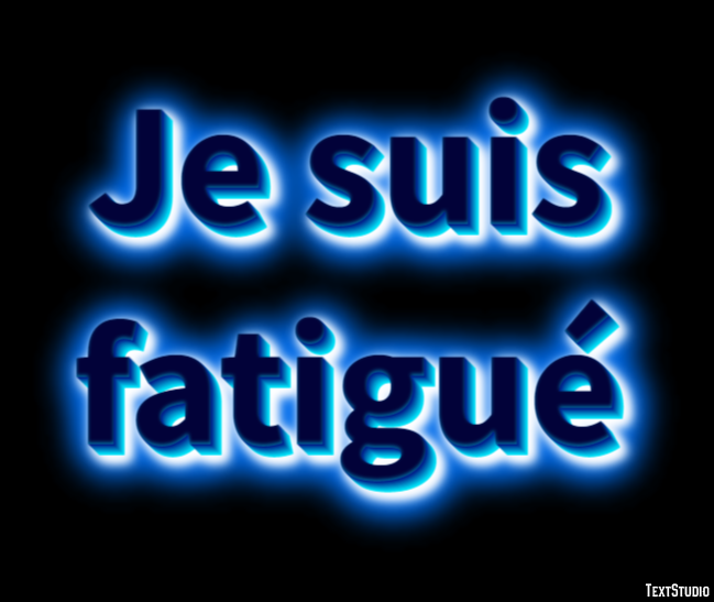 Je suis fatigué Effet de texte
