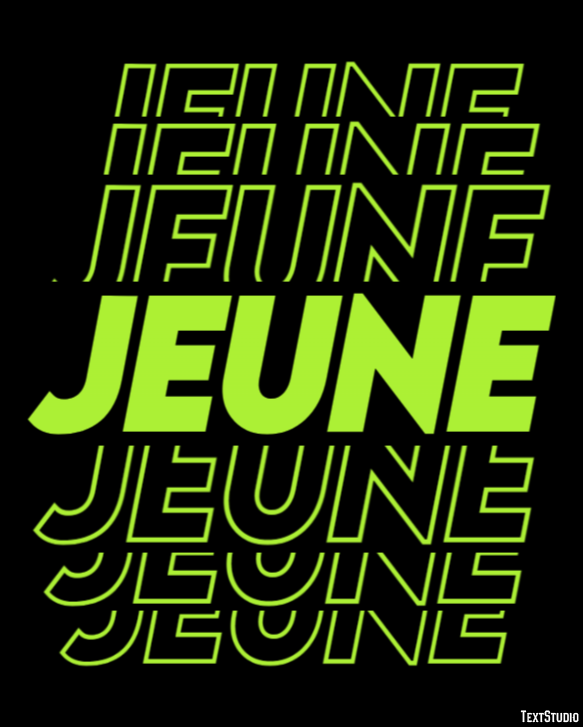 Jeune Efeito de texto
