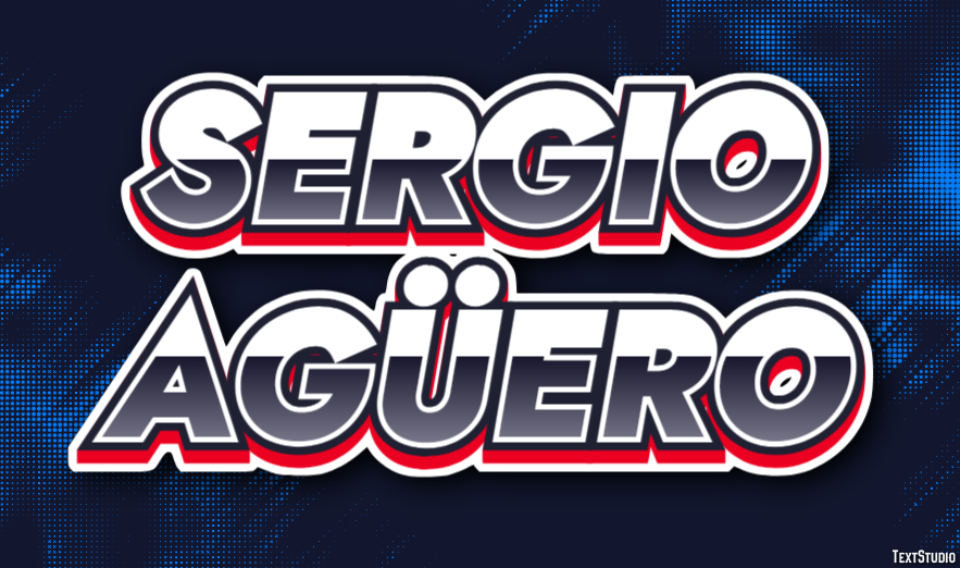Sergio Agüero Efeito de texto