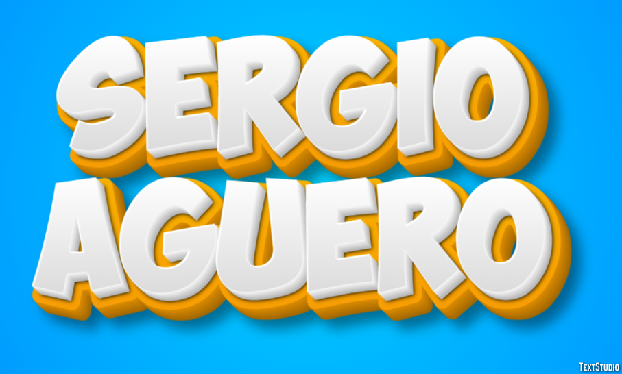 Sergio Agüero Texteffekt