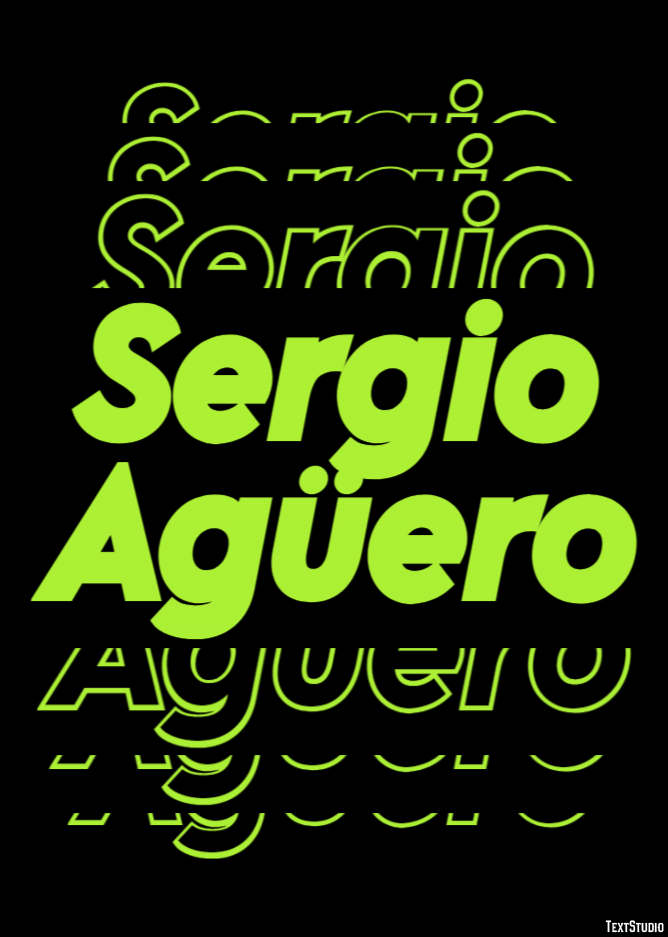 Sergio Agüero Efeito de texto