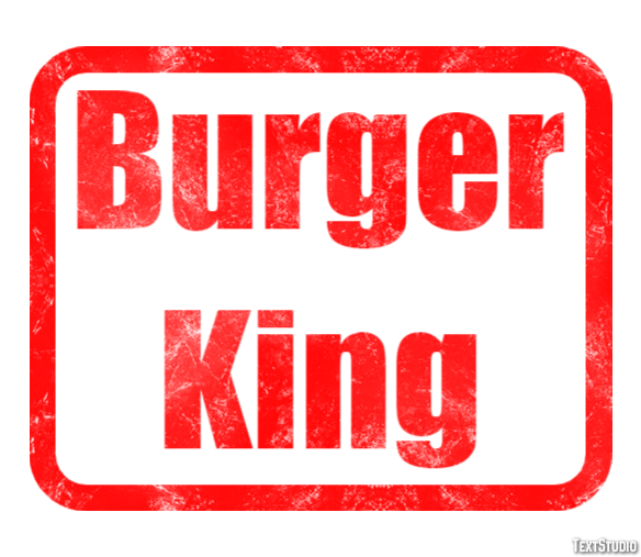 Burger King Effetto testo