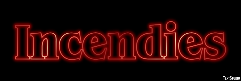 Incendies Text effect