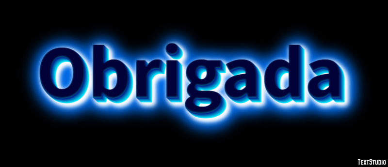 Obrigada Text effect