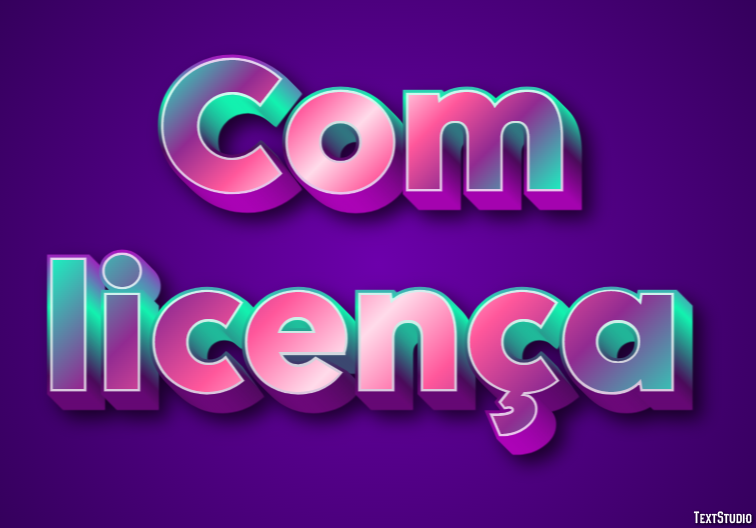 Com licença Efeito do texto