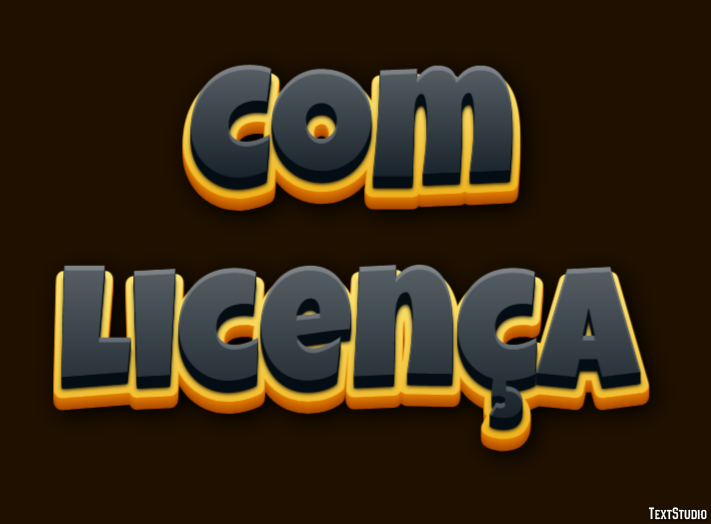 Com licença Efeito do texto