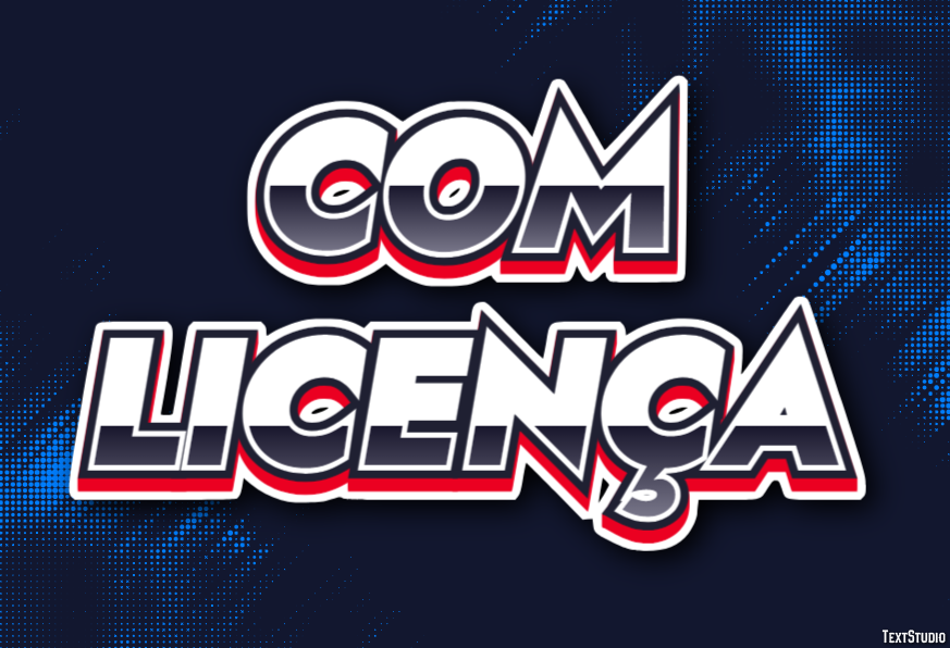 Com licença Efeito do texto