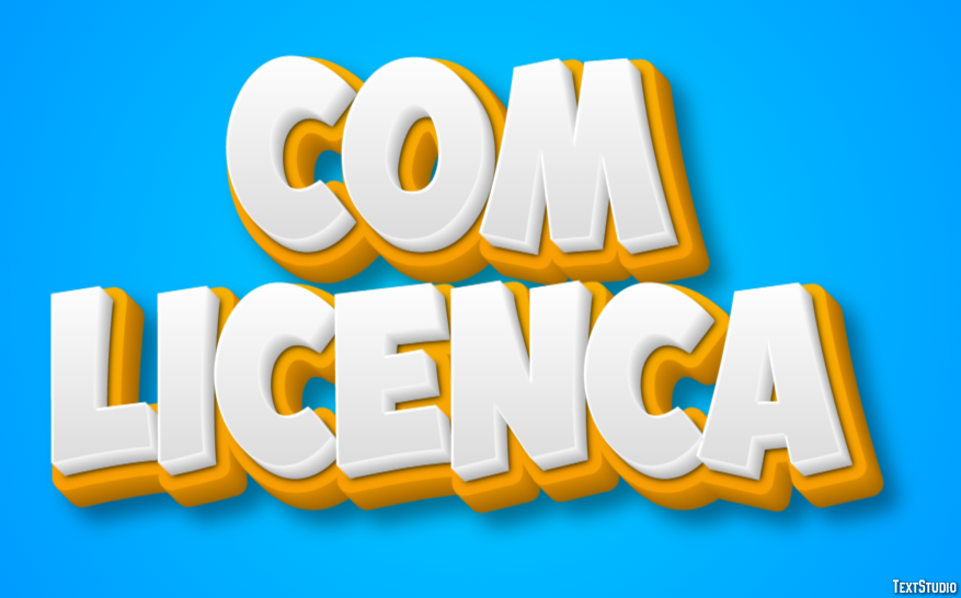 Com licença Efeito do texto