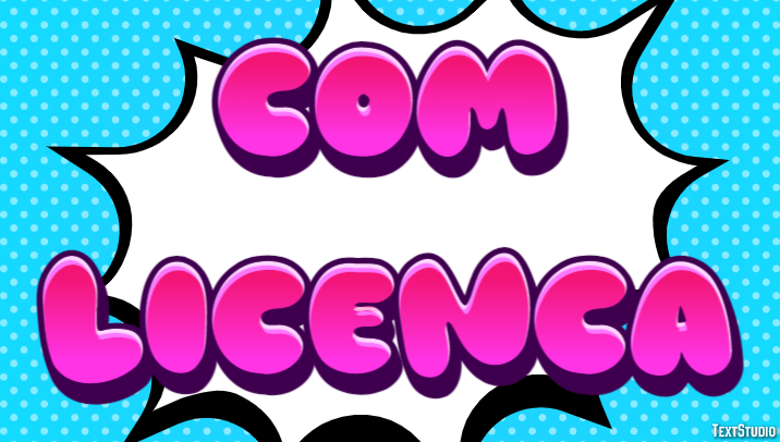 Com licença Efeito do texto