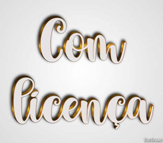 Com licença Efeito do texto