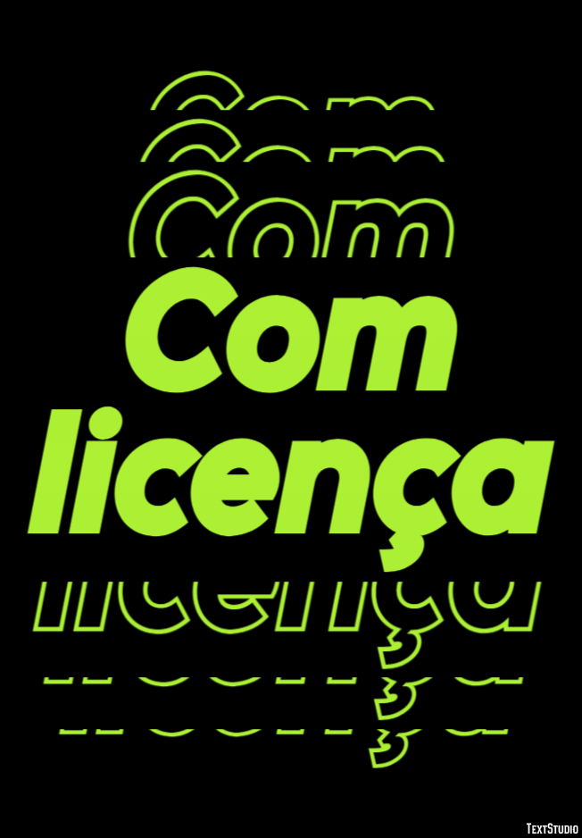 Com licença Efeito do texto