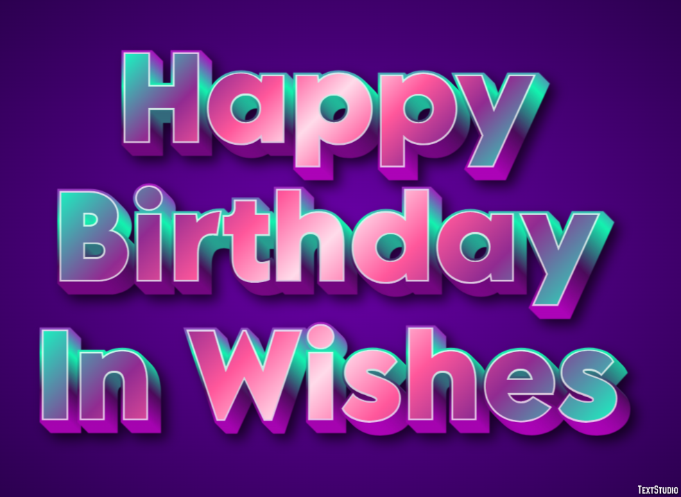 Happy Birthday In Wishes Tekst effect