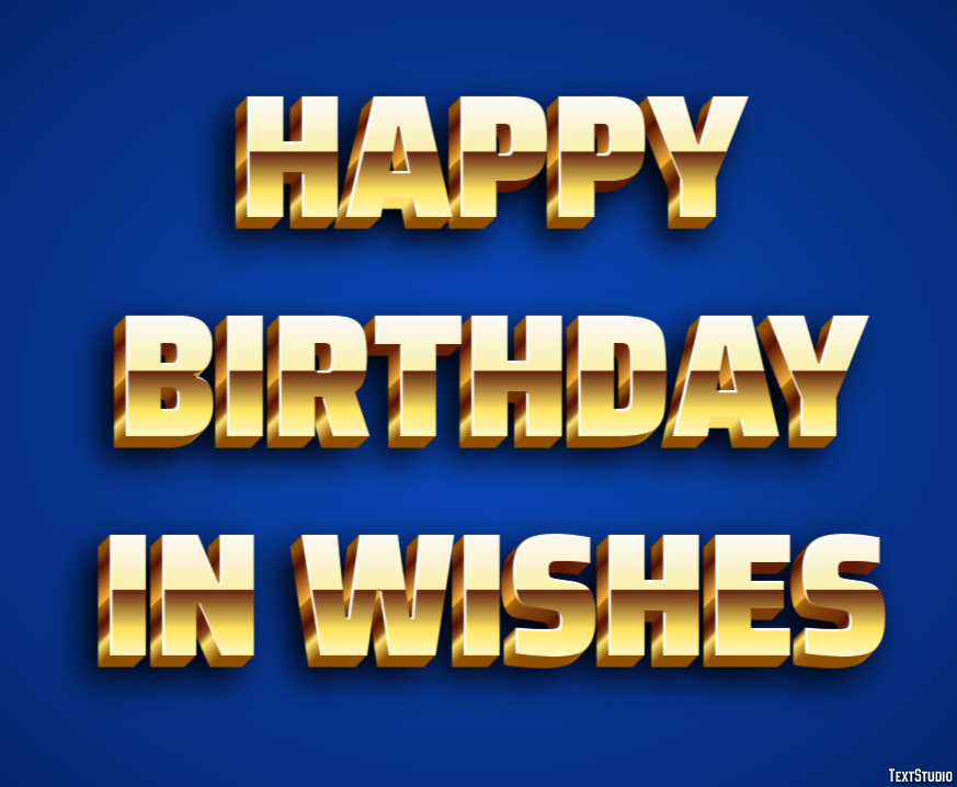 Happy Birthday In Wishes Tekst effect