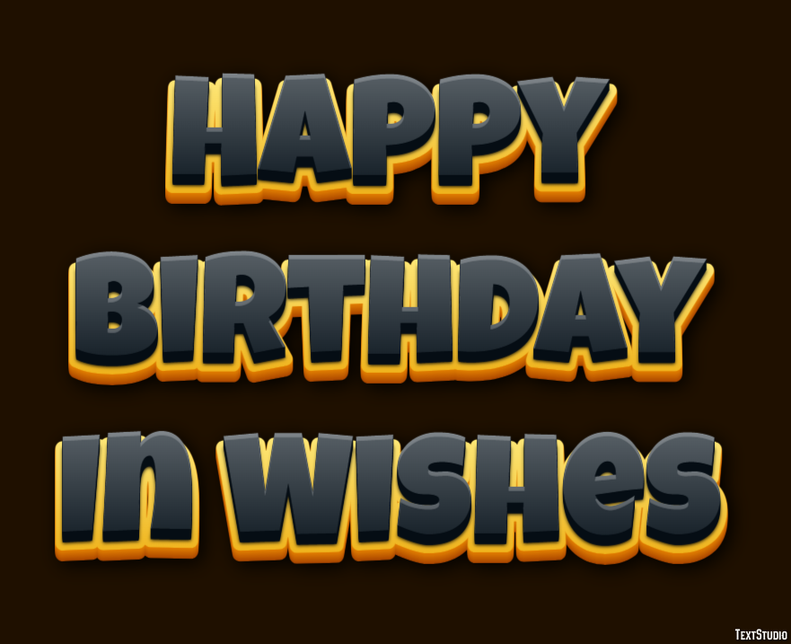 Happy Birthday In Wishes Tekst Effect