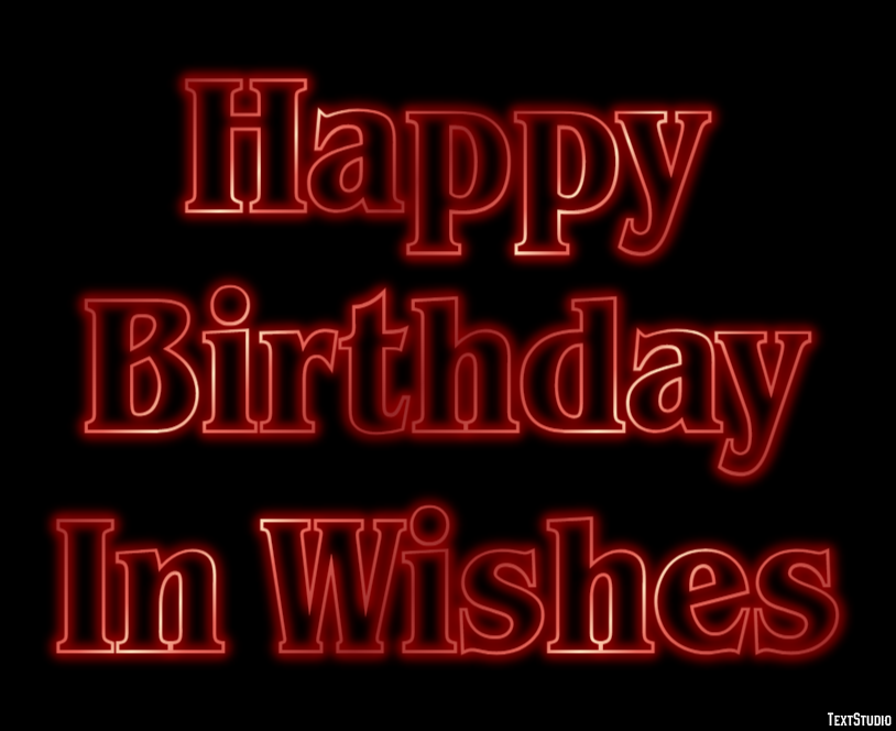 Happy Birthday In Wishes Tekst effect