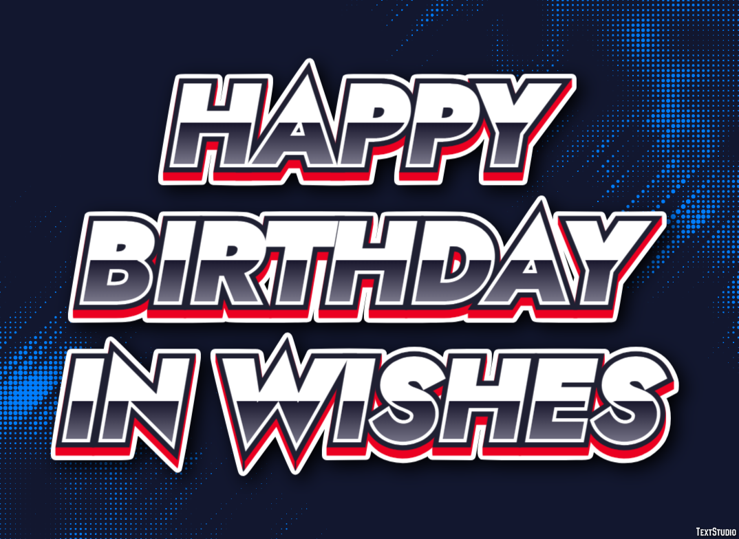 Happy Birthday In Wishes Tekst Effect