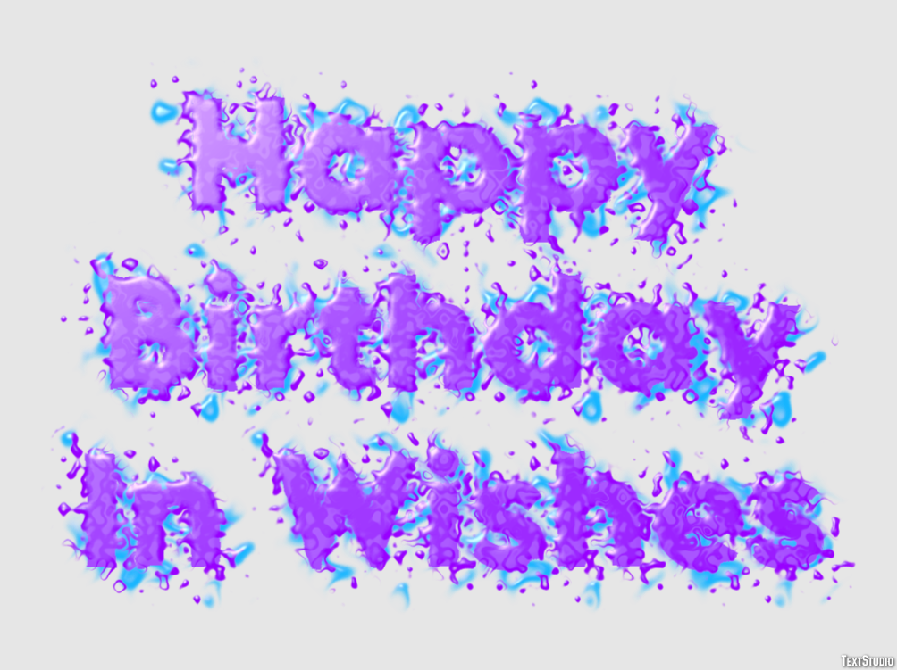 Happy Birthday In Wishes Tekst effect