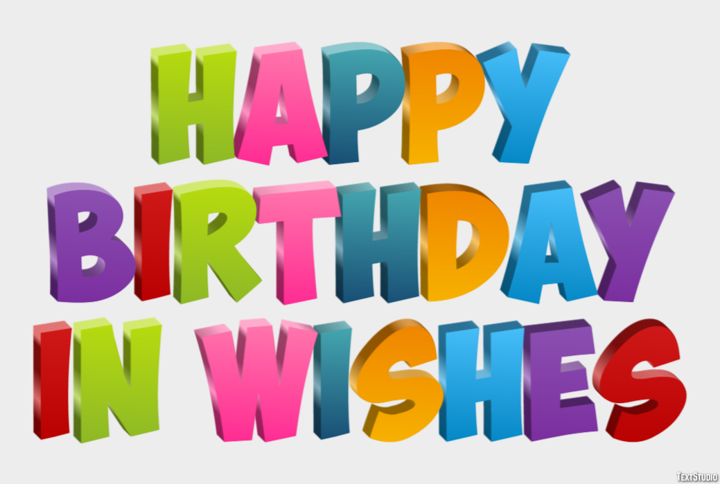 Happy Birthday In Wishes Tekst Effect
