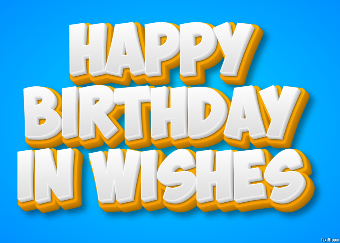 Happy Birthday In Wishes Tekst effect