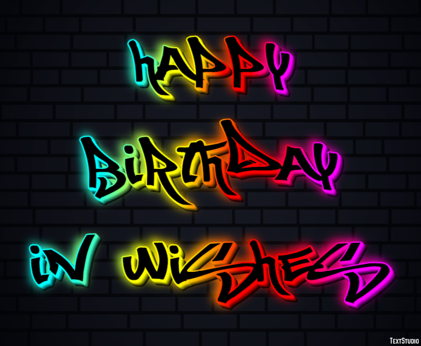Happy Birthday In Wishes Tekst effect