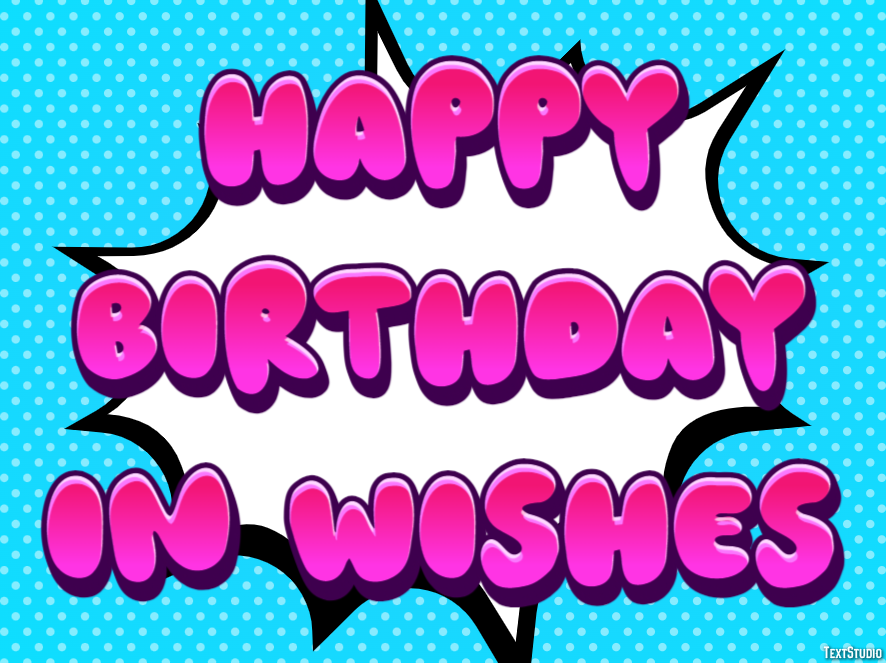 Happy Birthday In Wishes Tekst effect